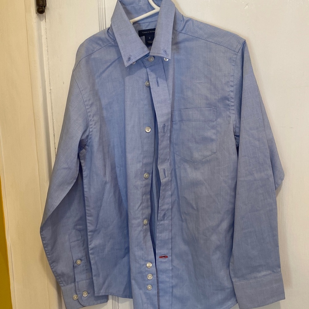 Tommy Hilfiger button up blue shirt boys size 8